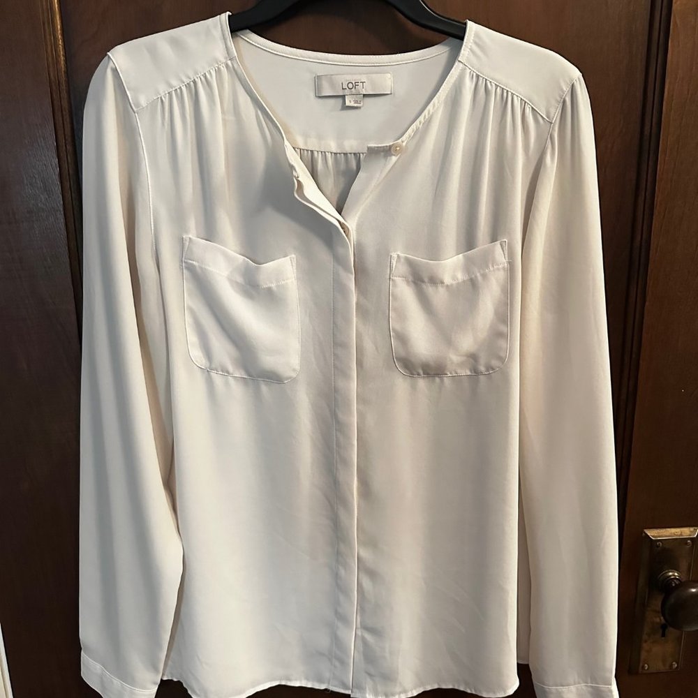 LOFT ivory blouse